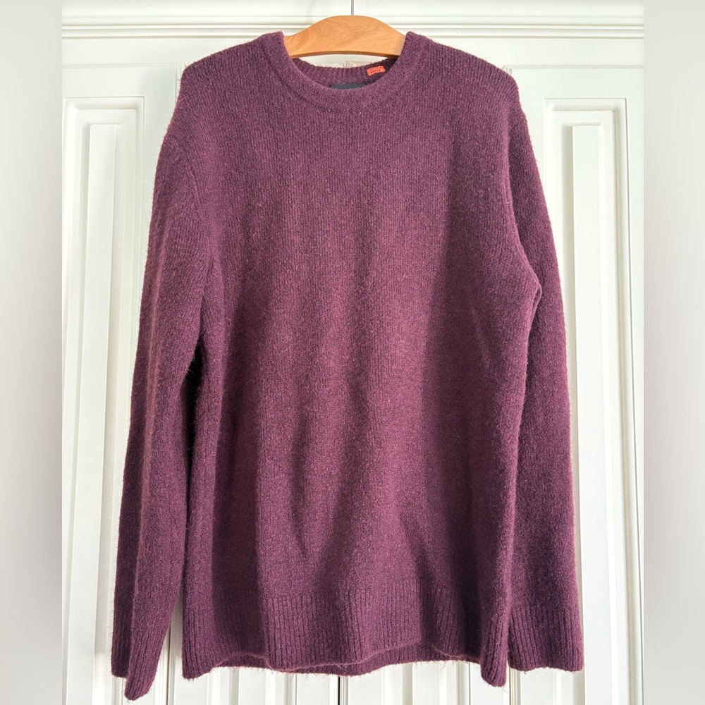 Scotch & Soda Wool Blend Plum Fuzzy Long Sleeved Crewneck‎ Sweater Size Large